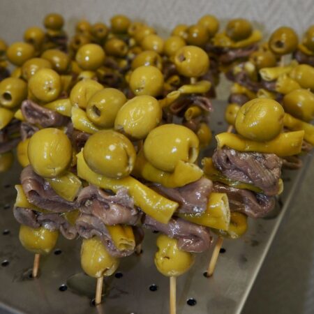 Gildas dobles con anchoas del Cantábrico